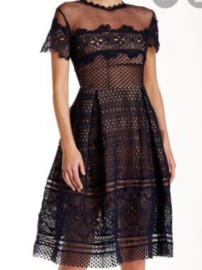 EUC Few Moda Intricate Lace Fit and Flare Dress, Sz - M